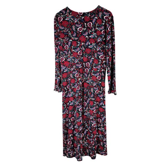 Draper James Paisley Print Faux Wrap Stretch Midi Dress Size XL - Picture 2 of 12